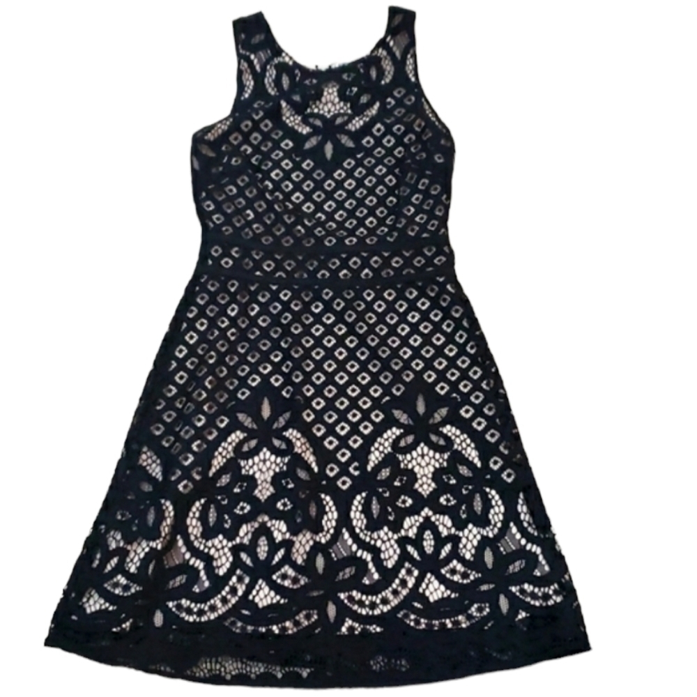 CHELSEA28~Woman Size XS~Black Lace Dress Sleeveless.